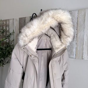 Michael Kors Faux-Fur-Trim Hooded Puffer Coat